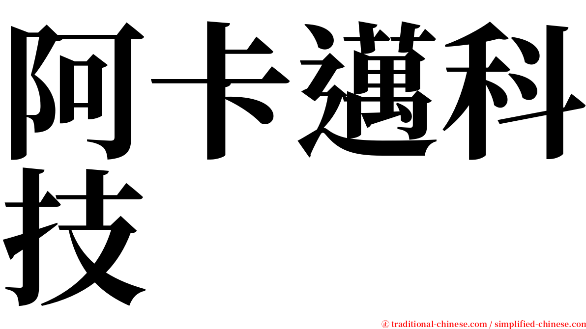 阿卡邁科技 serif font