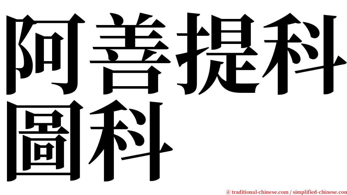 阿善提科圖科 serif font