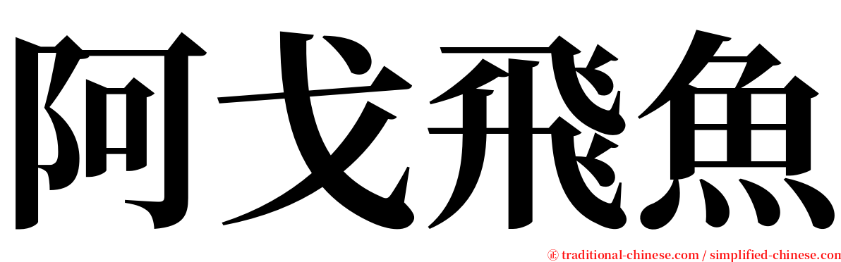 阿戈飛魚 serif font