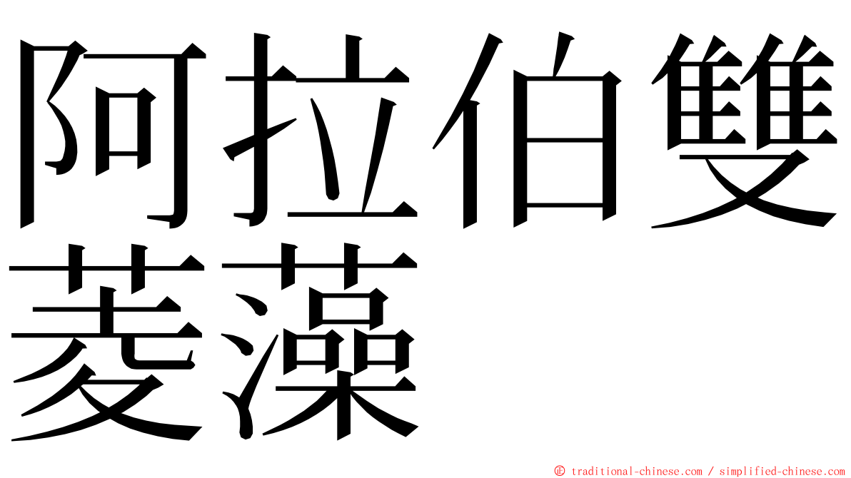 阿拉伯雙菱藻 ming font