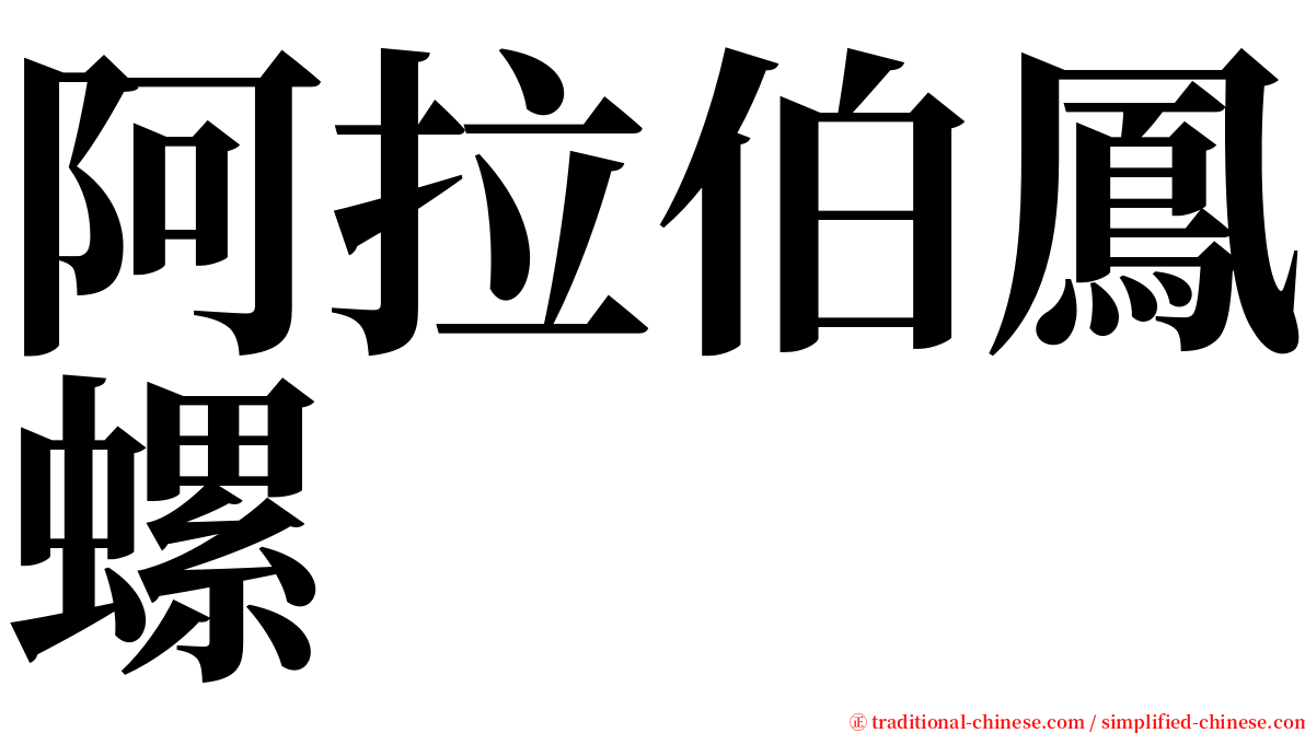 阿拉伯鳳螺 serif font