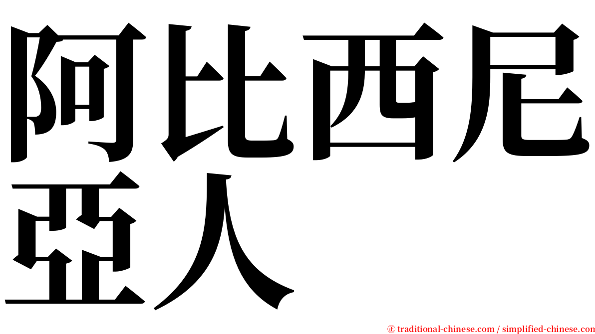 阿比西尼亞人 serif font