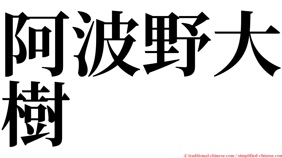阿波野大樹 serif font