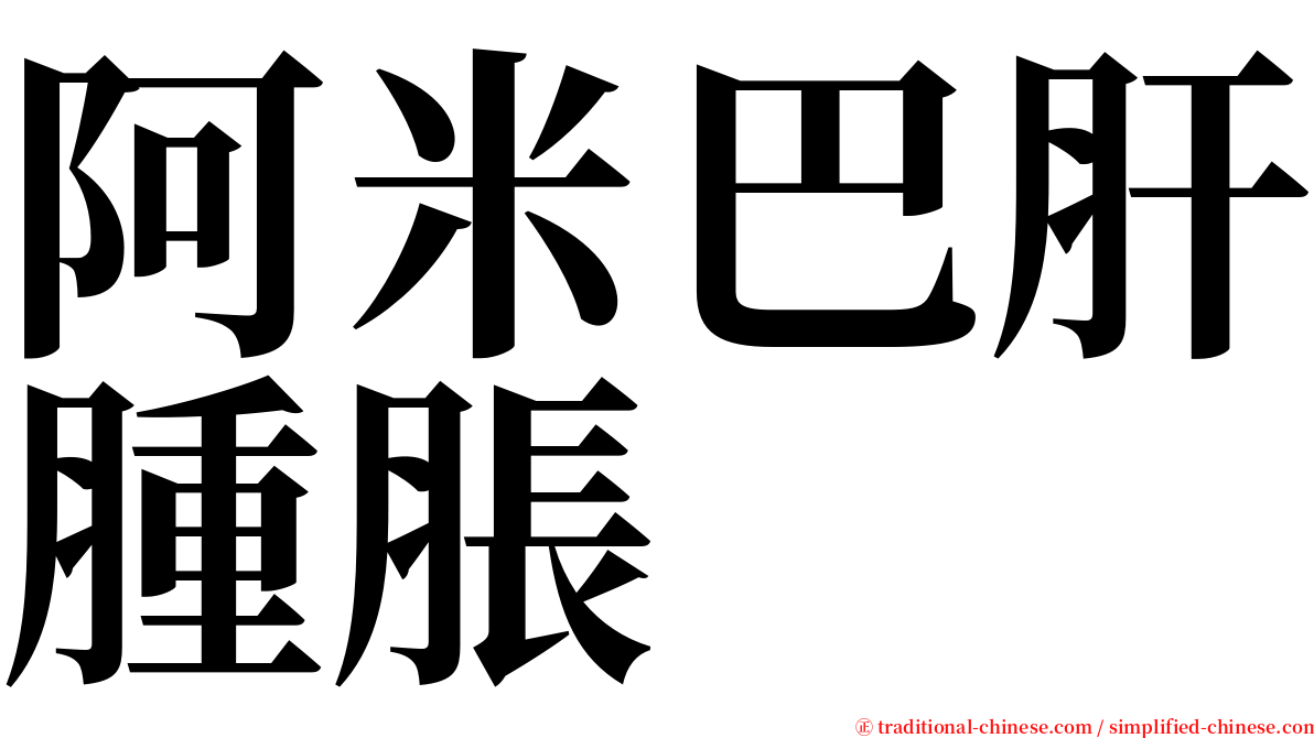 阿米巴肝腫脹 serif font