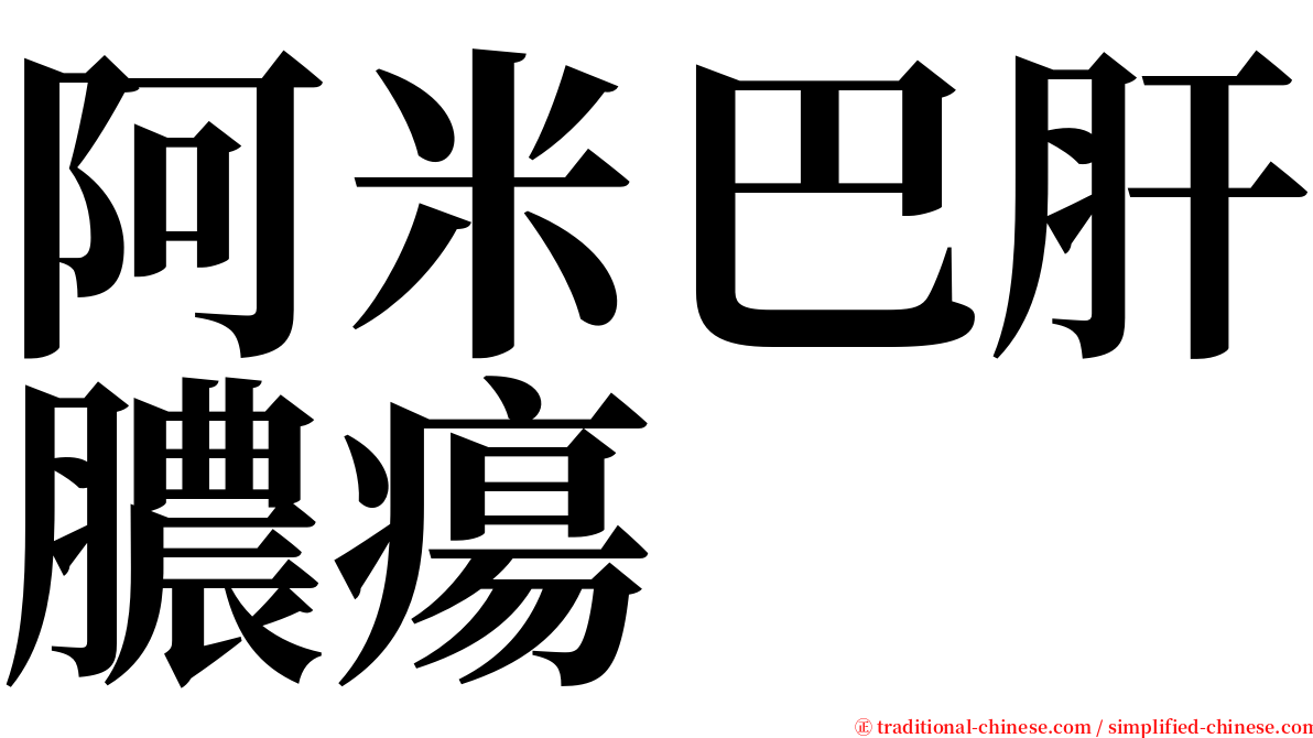 阿米巴肝膿瘍 serif font