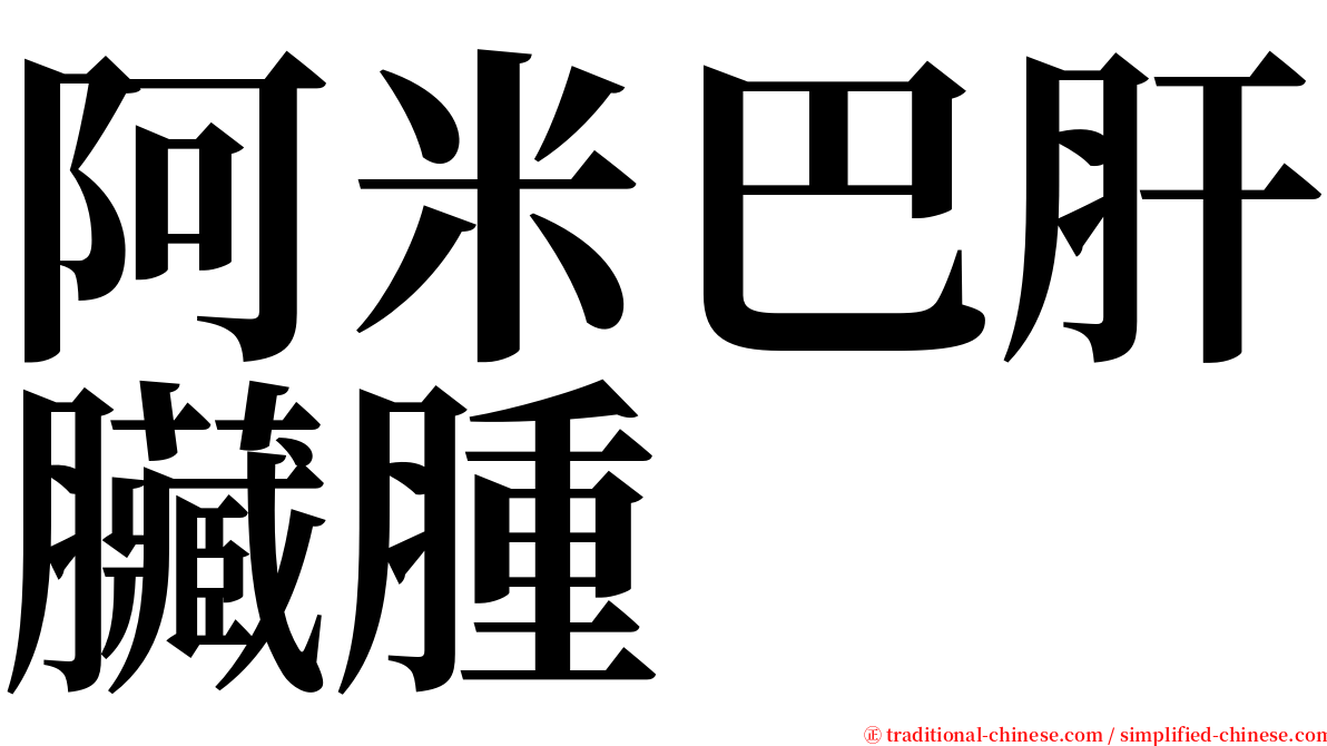 阿米巴肝臟腫 serif font