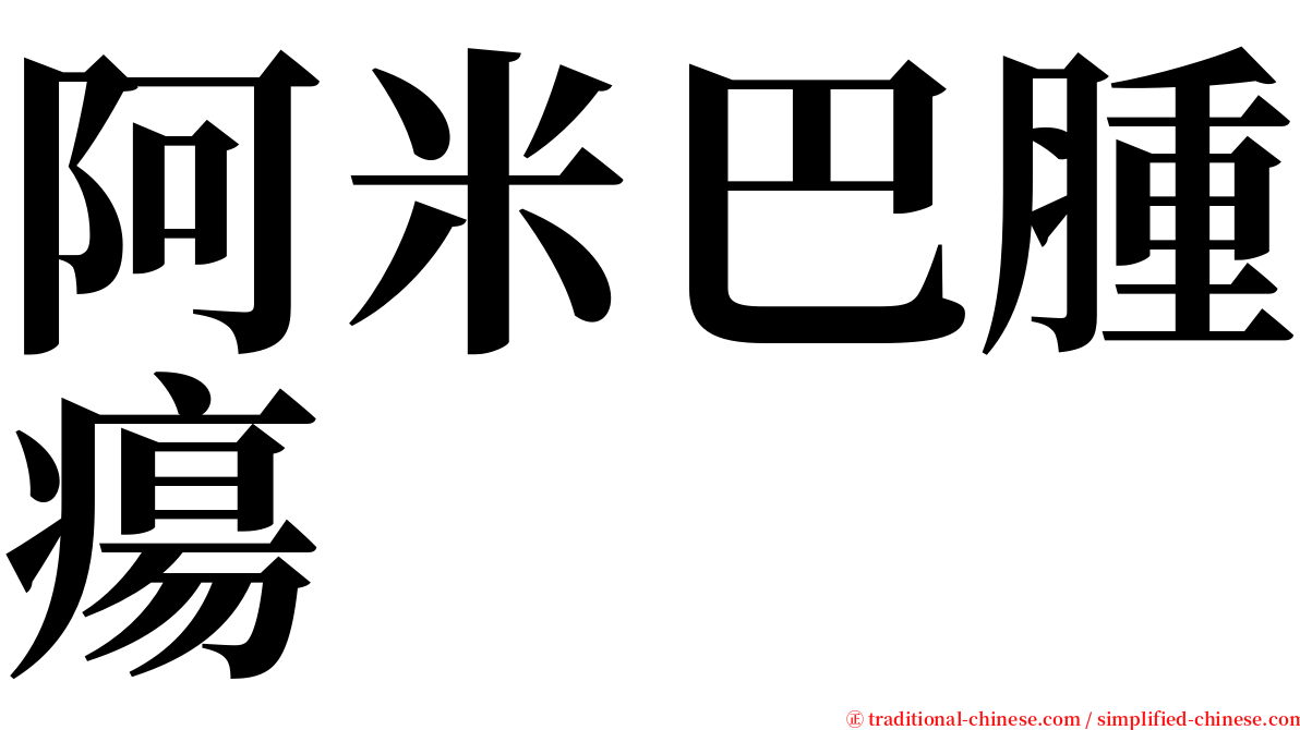 阿米巴腫瘍 serif font