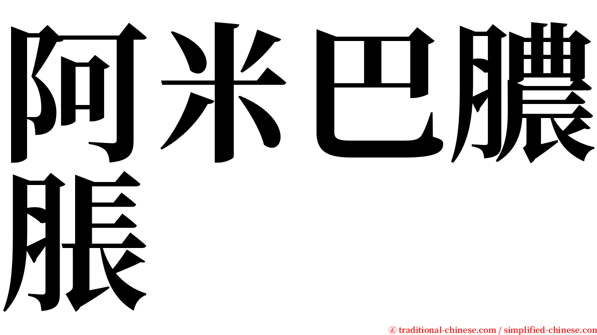 阿米巴膿脹 serif font