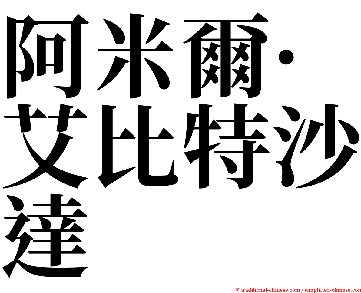 阿米爾·艾比特沙達 serif font