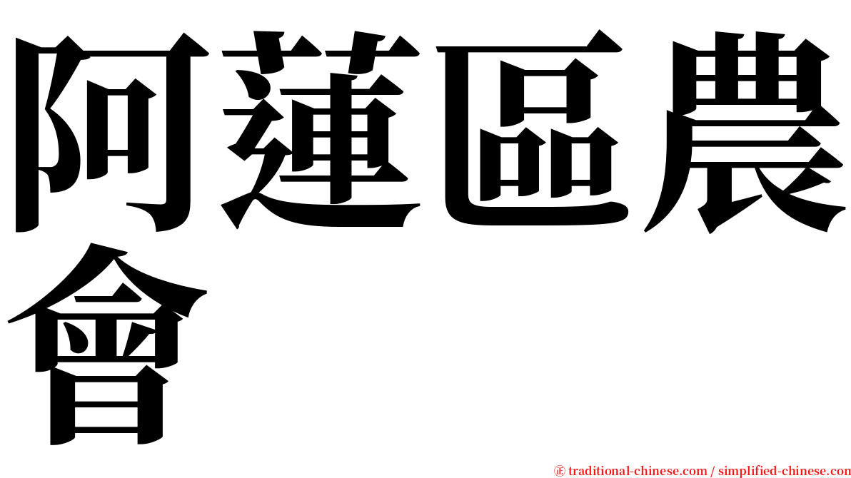 阿蓮區農會 serif font