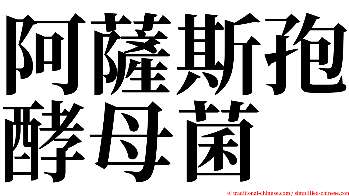 阿薩斯孢酵母菌 serif font