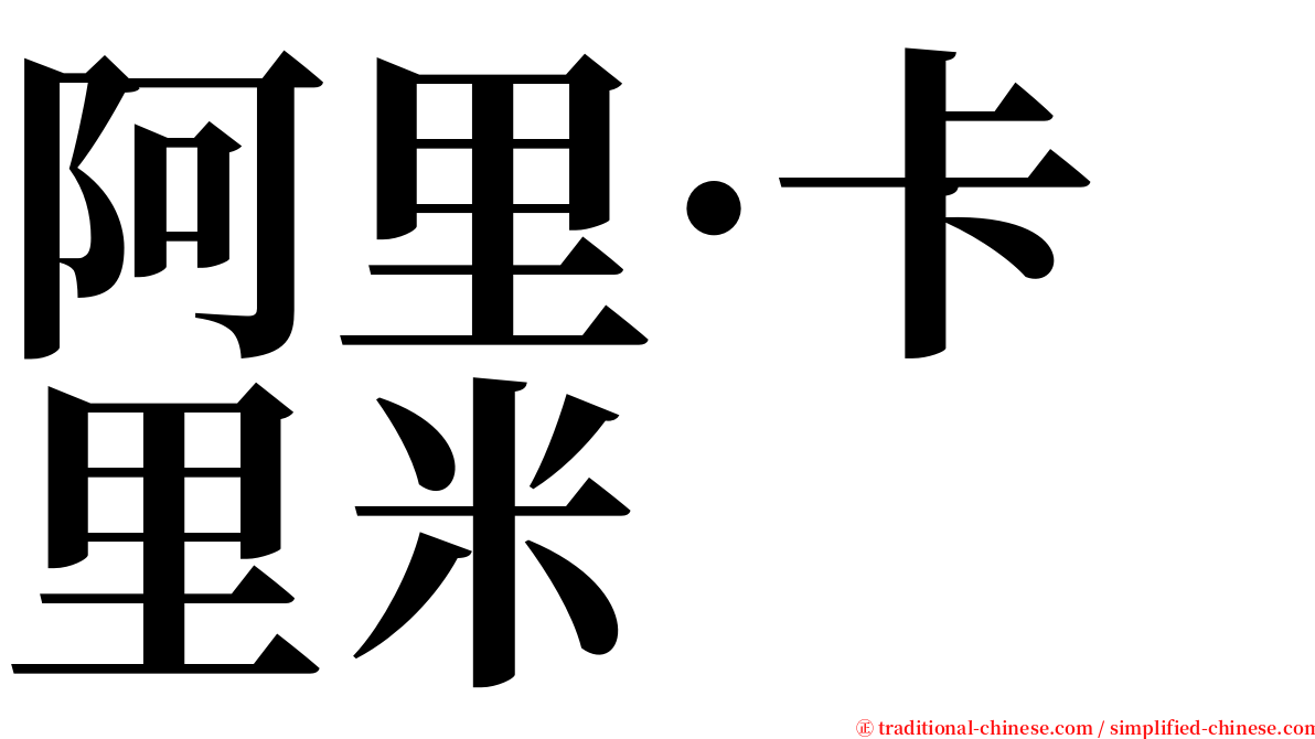 阿里·卡里米 serif font