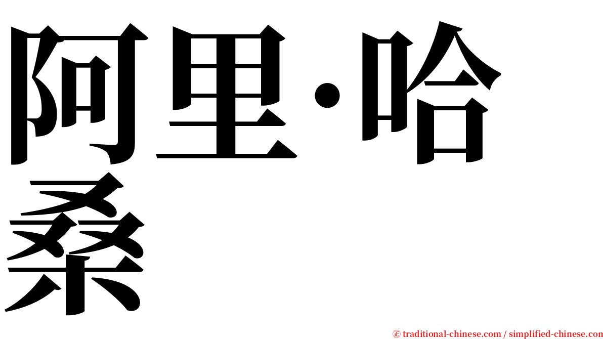 阿里·哈桑 serif font