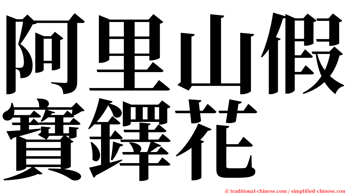 阿里山假寶鐸花 serif font