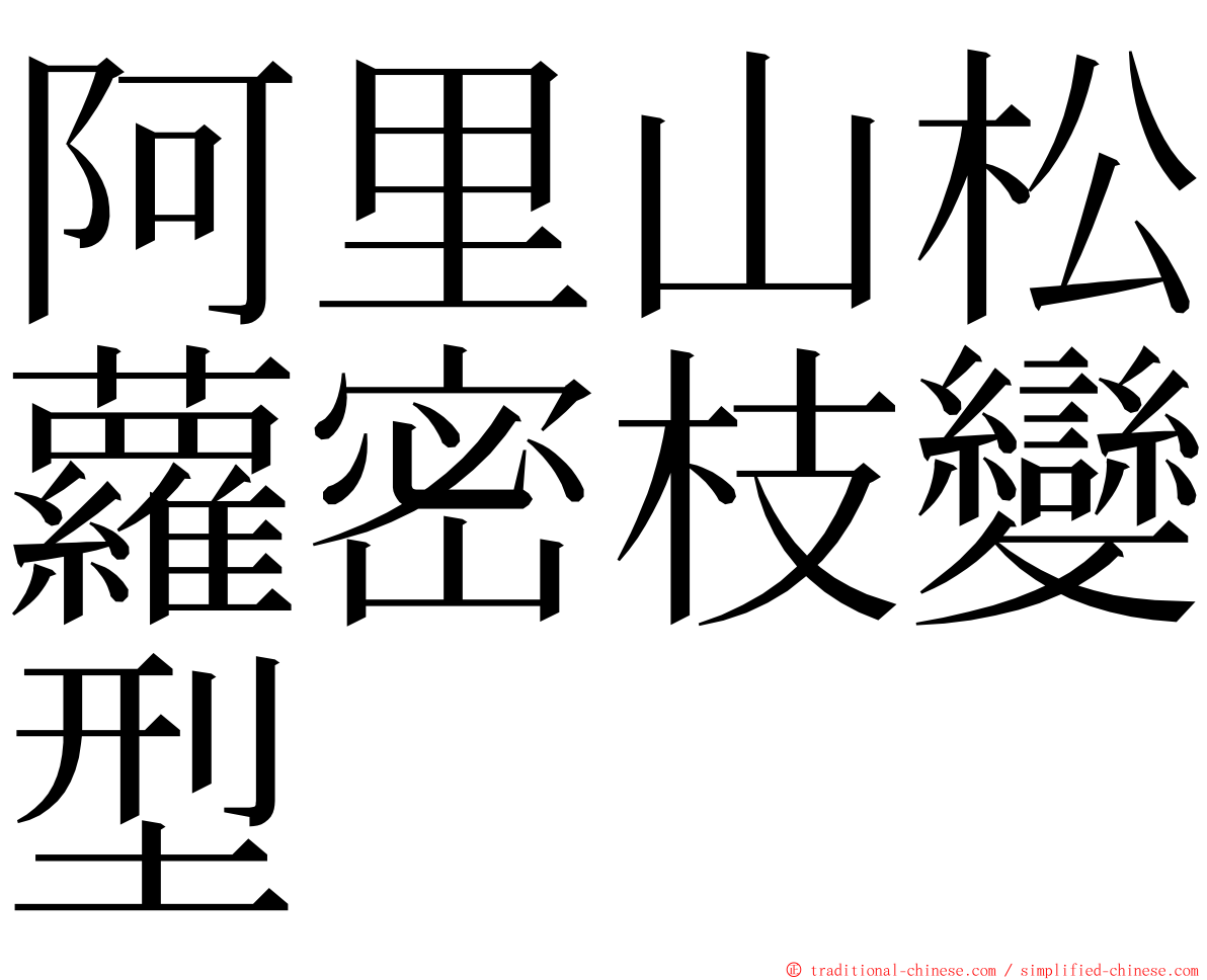 阿里山松蘿密枝變型 ming font