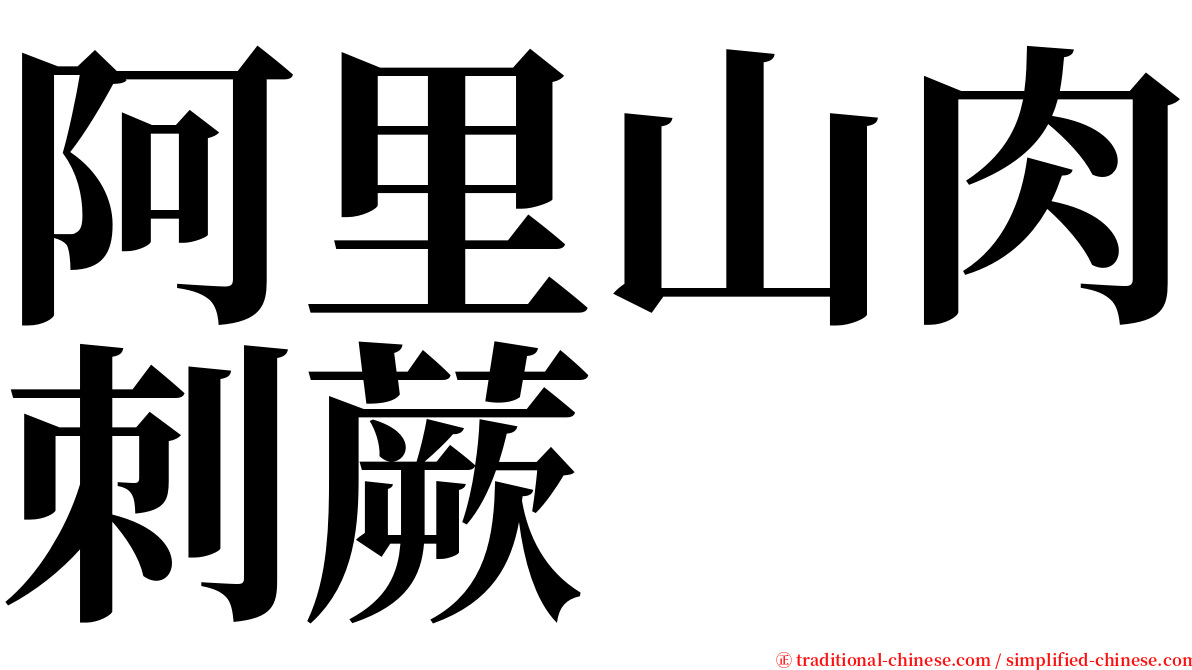 阿里山肉刺蕨 serif font