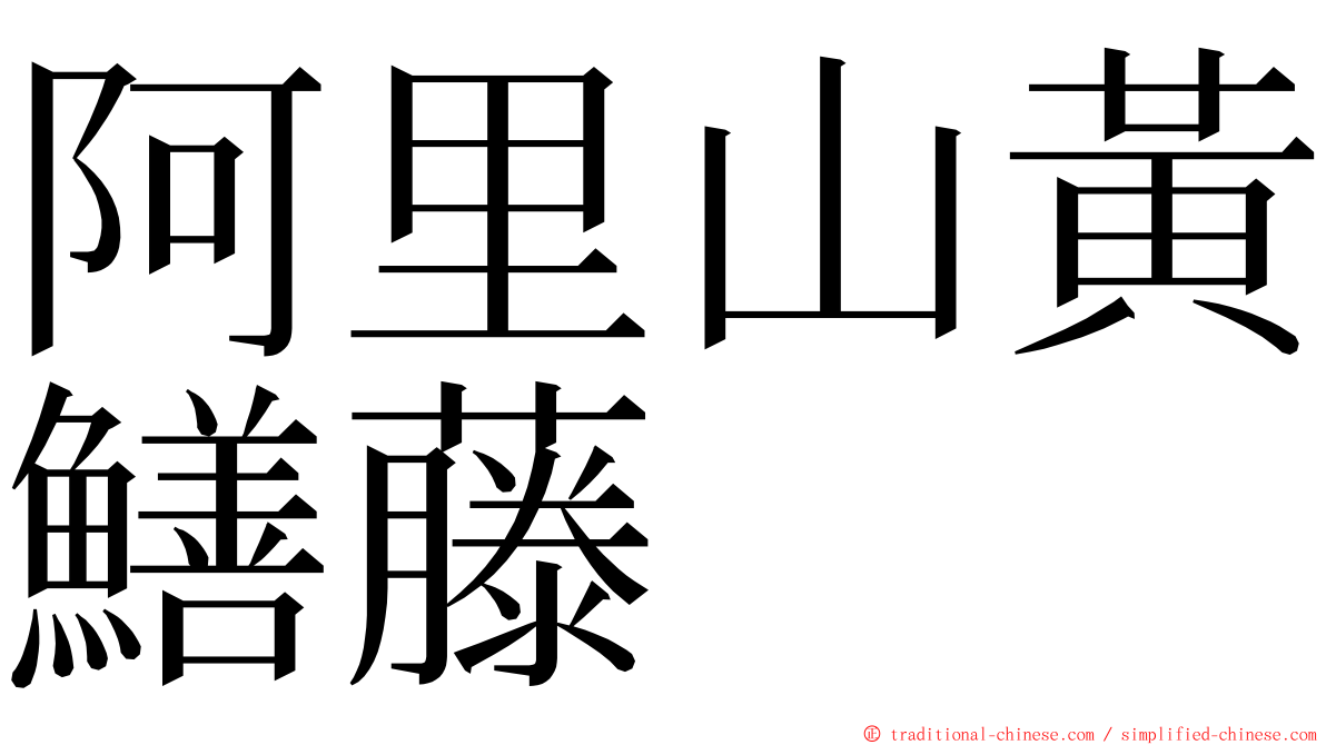 阿里山黃鱔藤 ming font