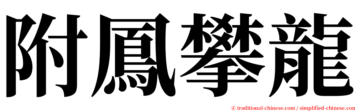 附鳳攀龍 serif font