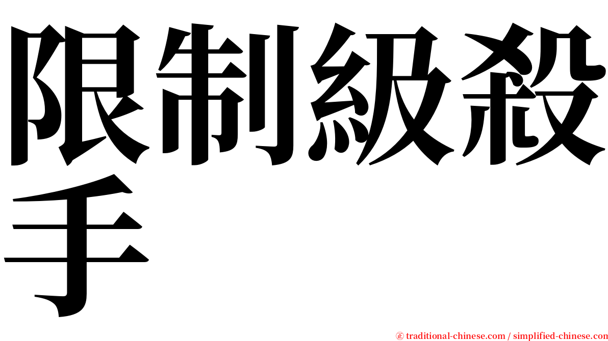 限制級殺手 serif font