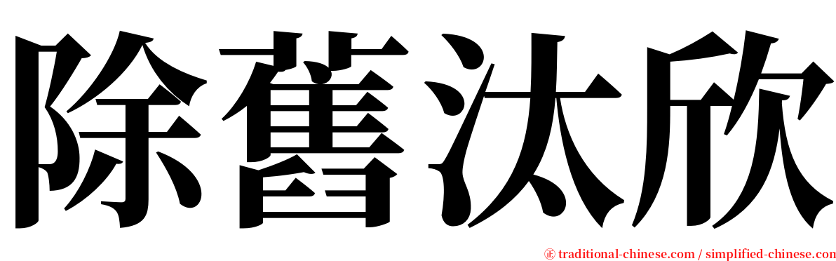 除舊汰欣 serif font