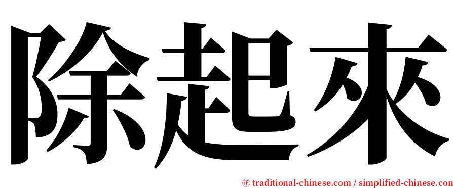 除起來 serif font