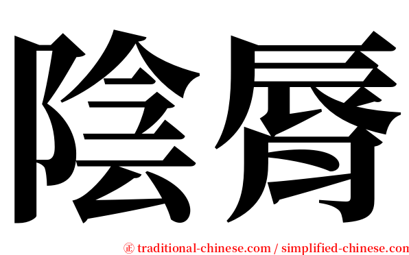 陰脣 serif font