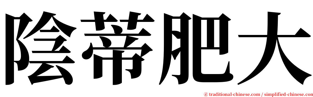 陰蒂肥大 serif font