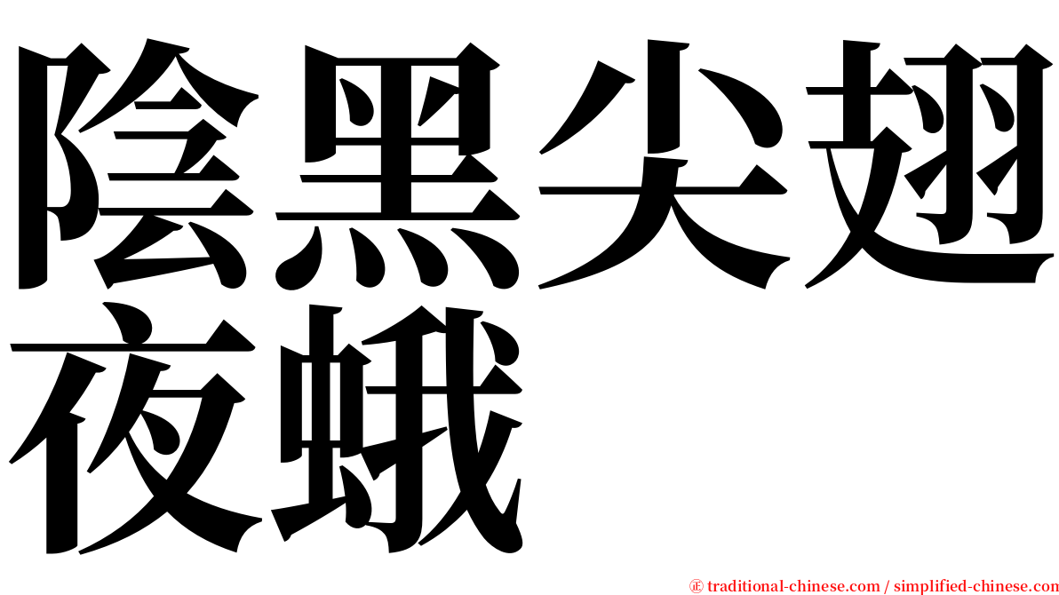 陰黑尖翅夜蛾 serif font