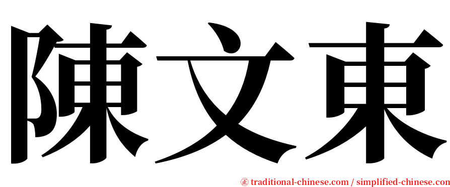 陳文東 serif font