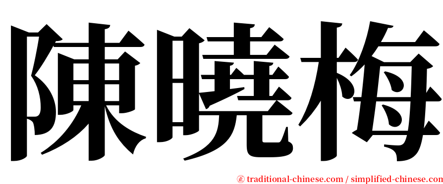 陳曉梅 serif font