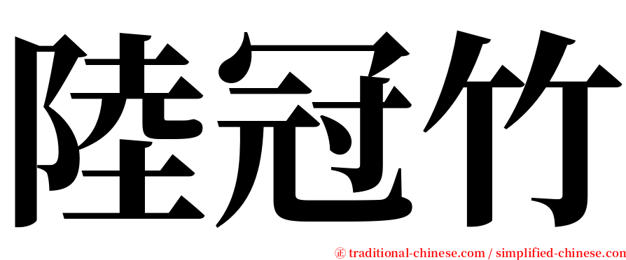 陸冠竹 serif font