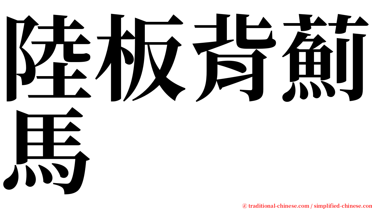 陸板背薊馬 serif font