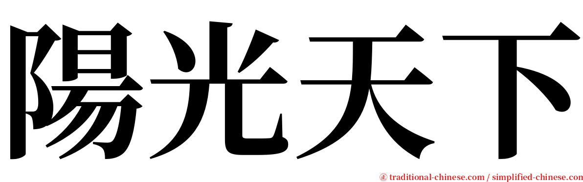 陽光天下 serif font