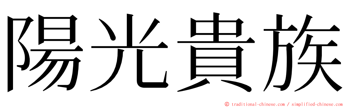 陽光貴族 ming font
