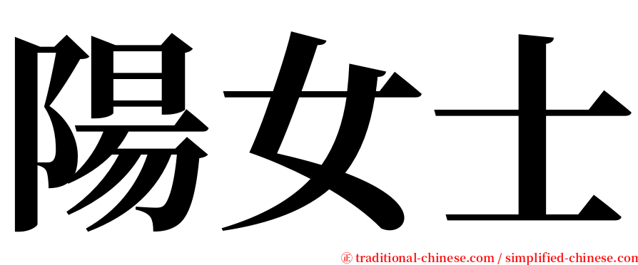 陽女士 serif font