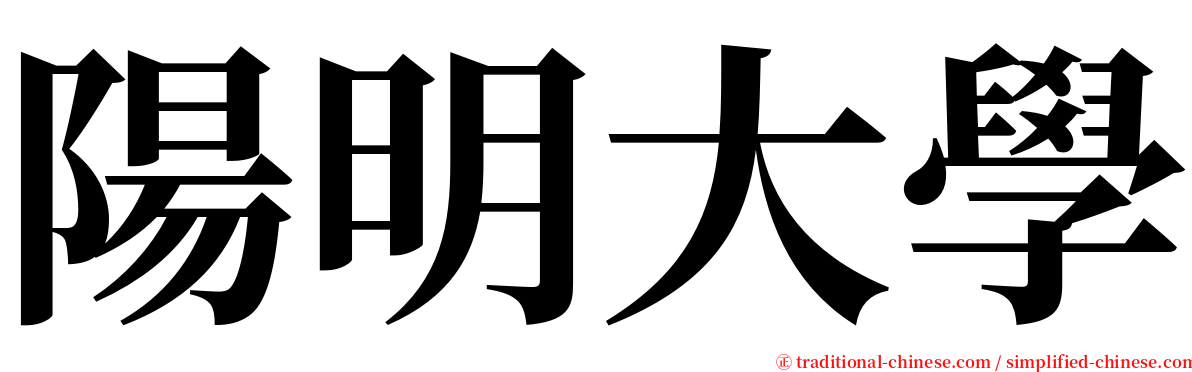 陽明大學 serif font