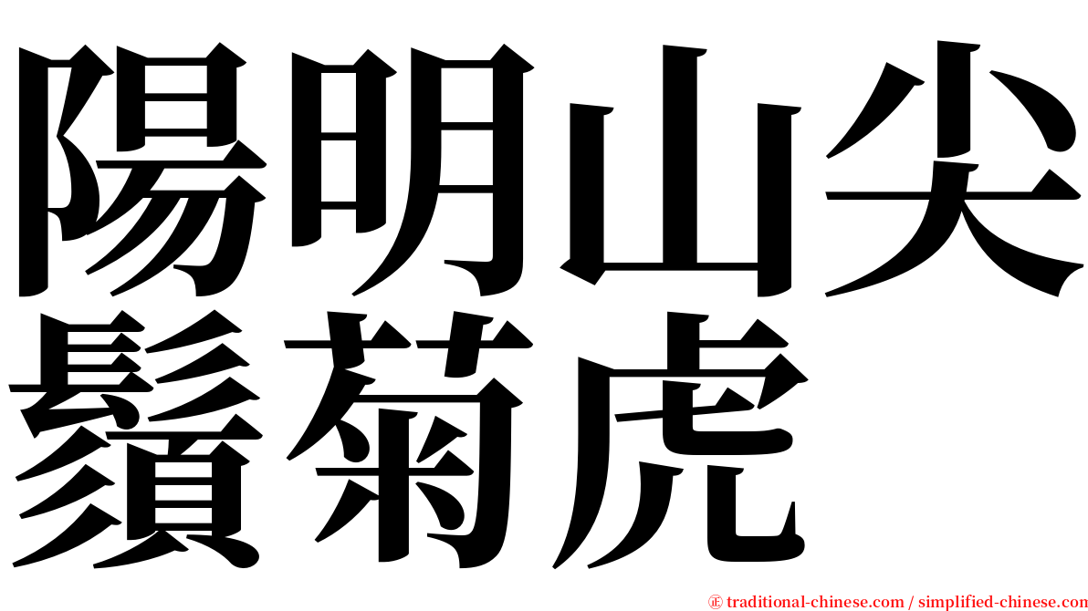 陽明山尖鬚菊虎 serif font