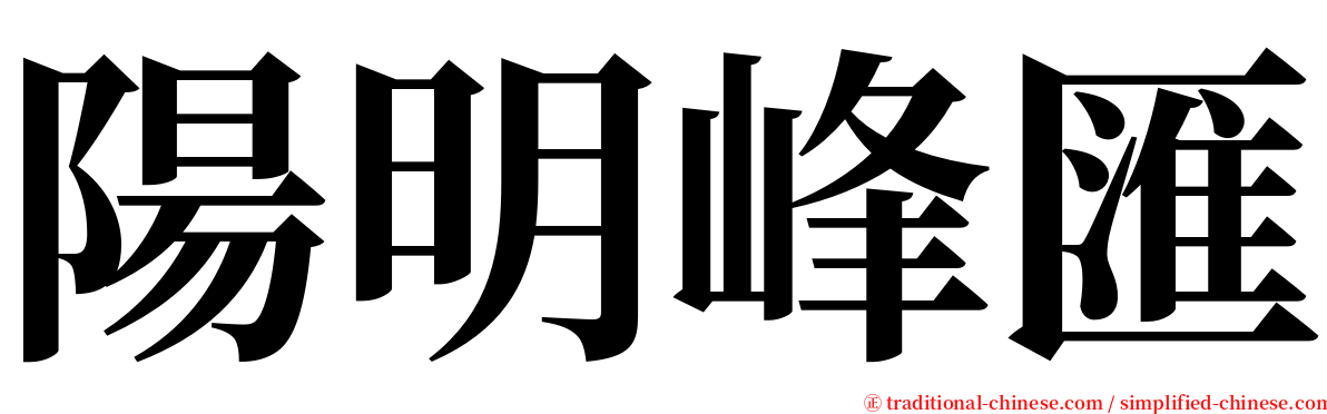陽明峰匯 serif font