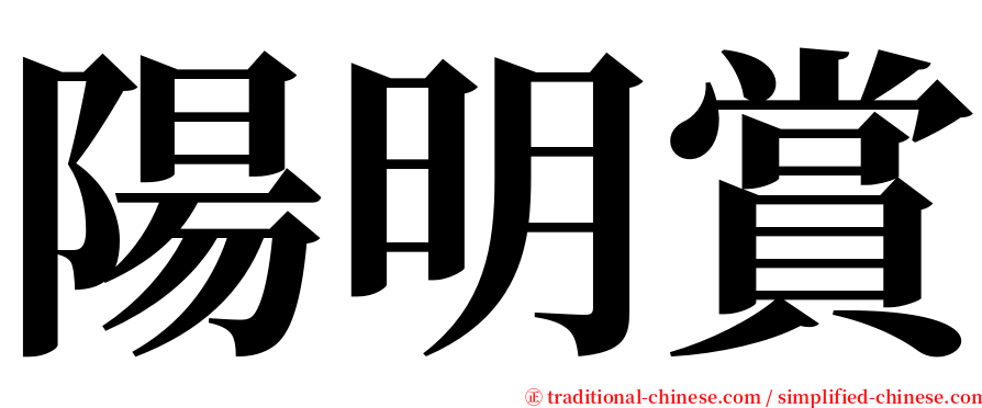 陽明賞 serif font