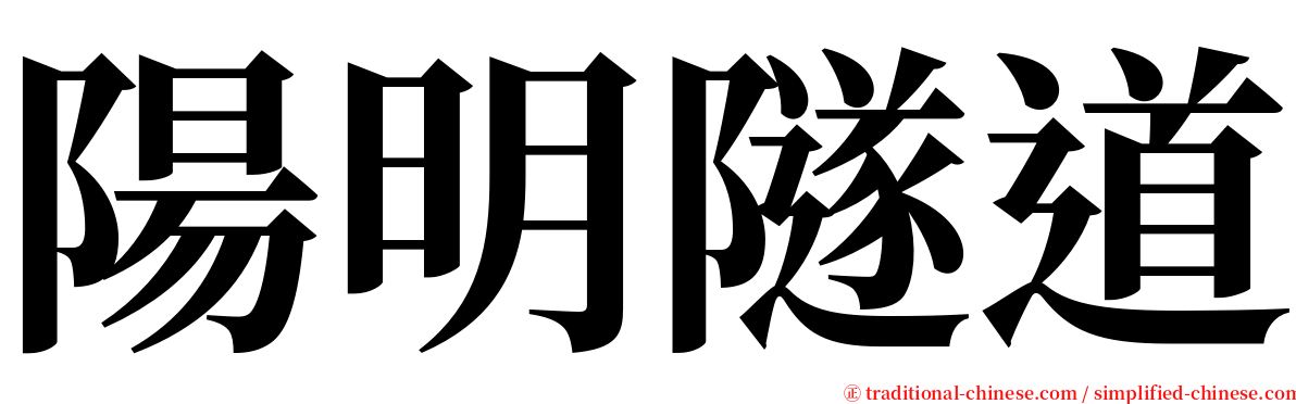 陽明隧道 serif font