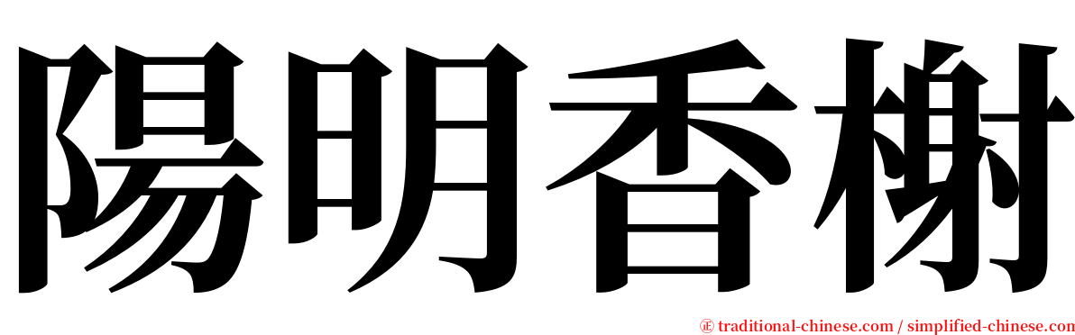 陽明香榭 serif font