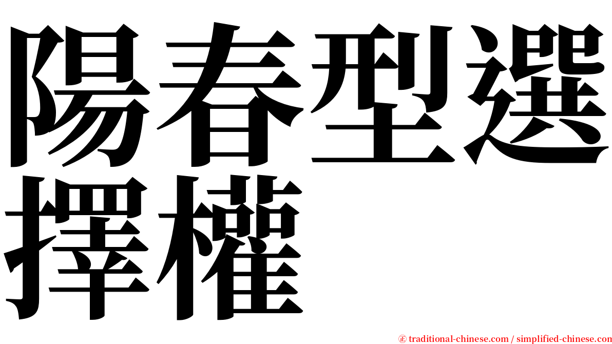 陽春型選擇權 serif font