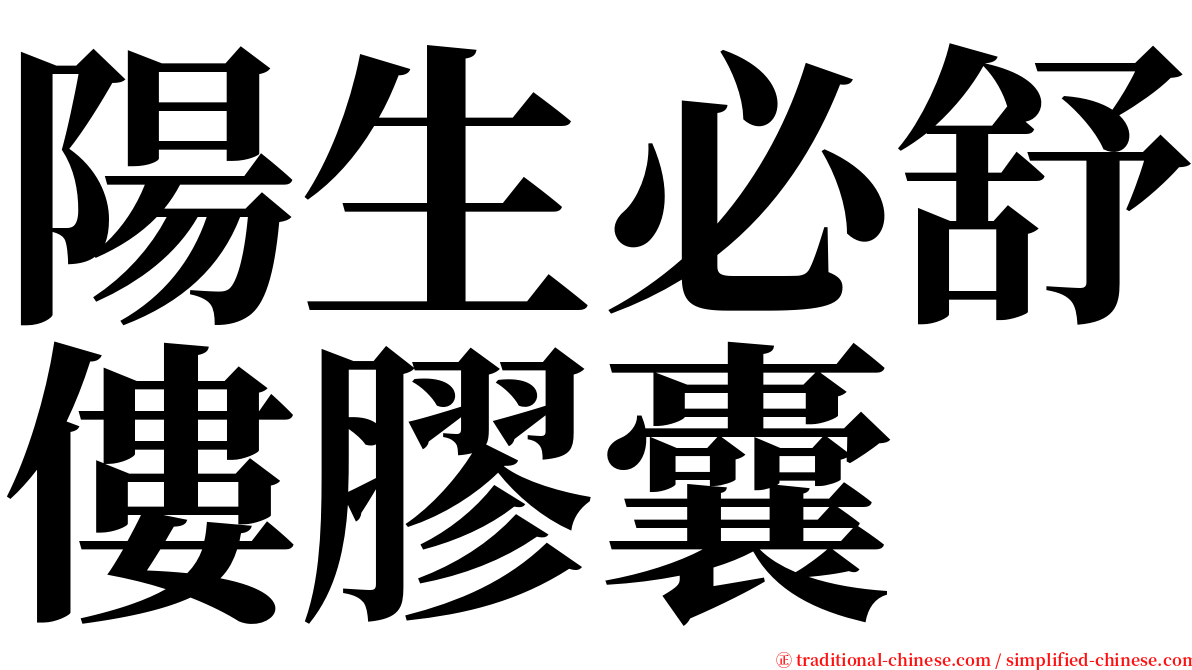 陽生必舒僂膠囊 serif font