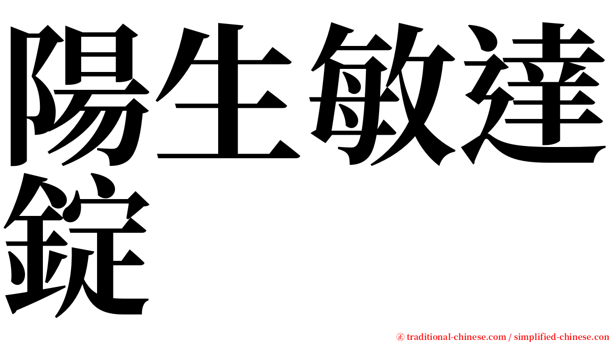 陽生敏達錠 serif font