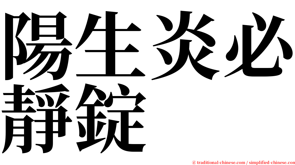 陽生炎必靜錠 serif font