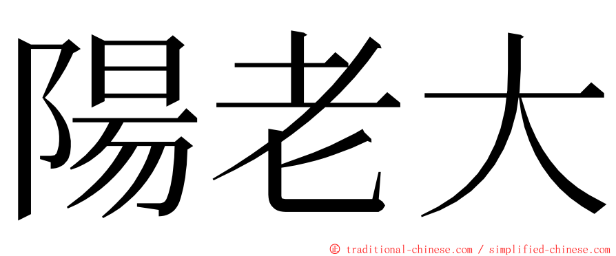 陽老大 ming font