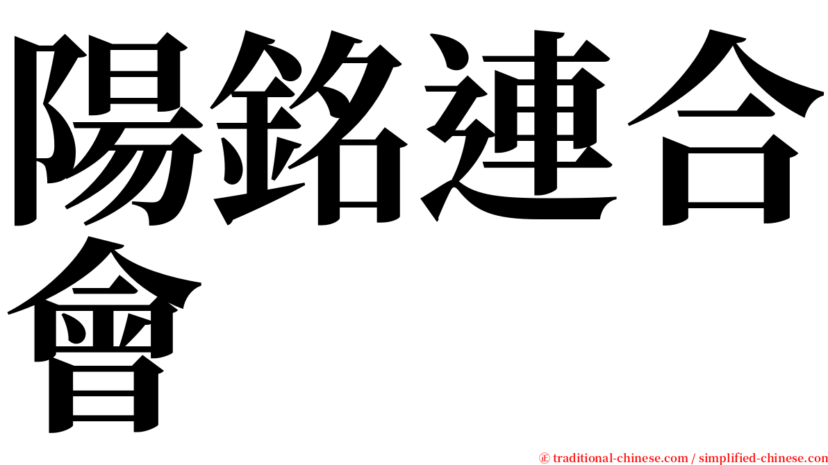 陽銘連合會 serif font