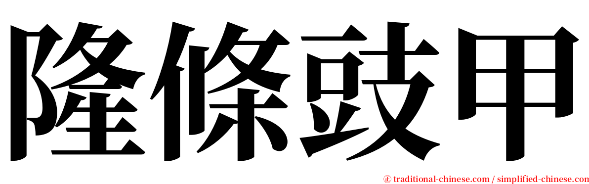 隆條豉甲 serif font