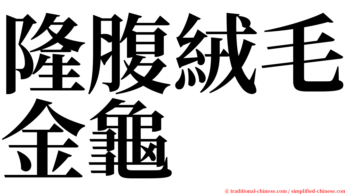 隆腹絨毛金龜 serif font