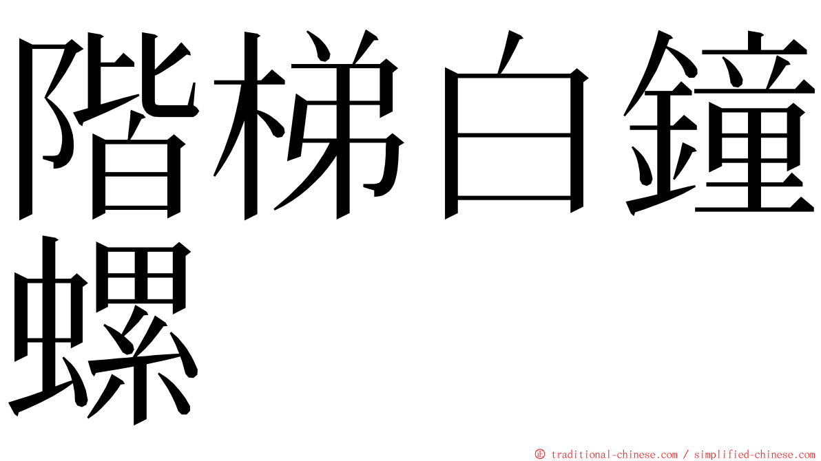 階梯白鐘螺 ming font